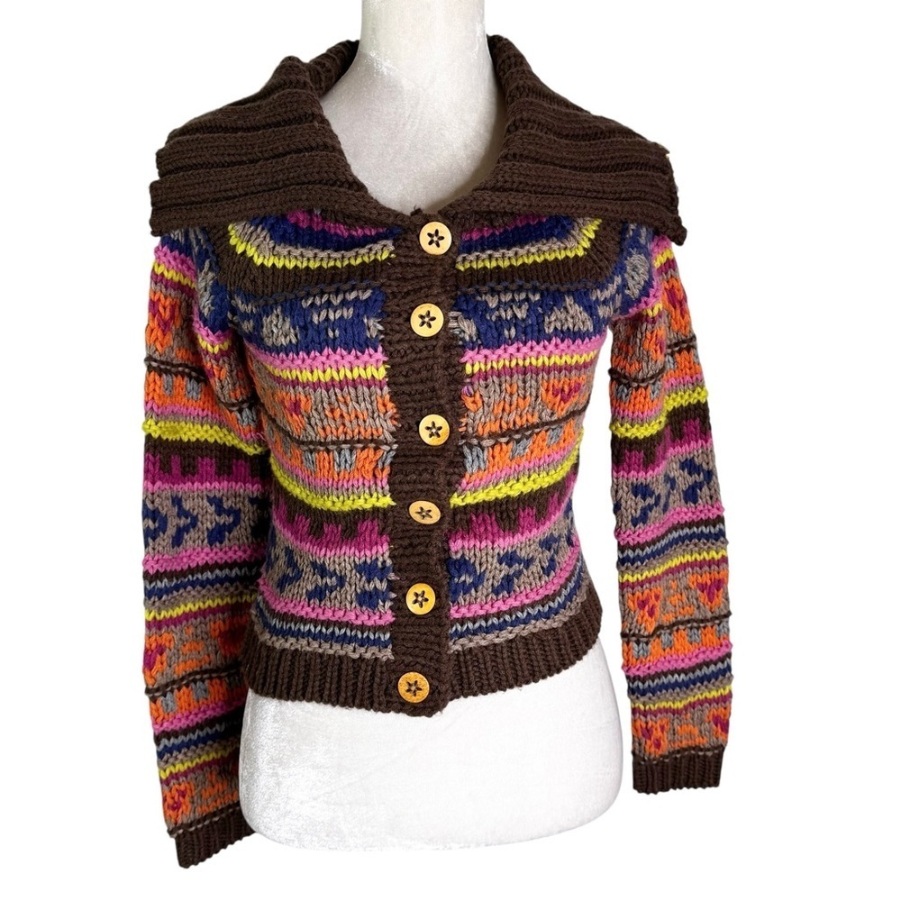 NWT Chelsea & Violet Chunky Boho Cardigan Sweater Size XS - Picture 6 of 13